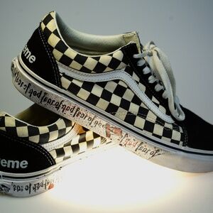 Fear of God essentials + Supreme + Vans collab shoes